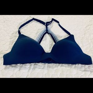 Victoria’s Secret, T-shirt wireless bra. Navy